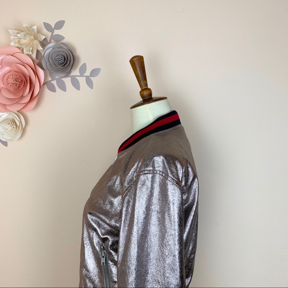 HONEY PUNCH Rose Gold Metallic Bomber - Picture 8 of 11